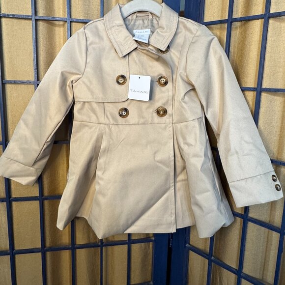 Tahari Baby Girl Trench Coat with Bow Back – Size 24M (New with Tags) - Picture 2 of 8
